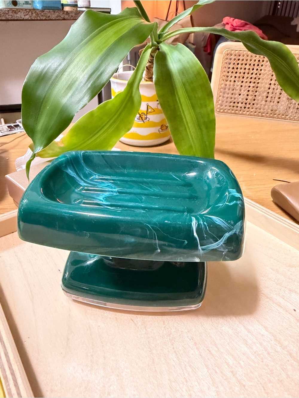 Vintage Green Marble Resin Soap Dish - eclectic decor